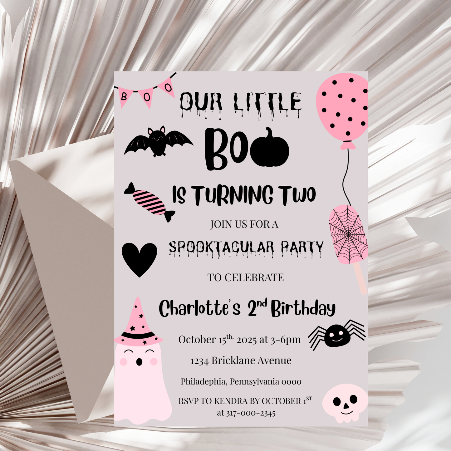 Our Little Boo Is Turning Two Invitation