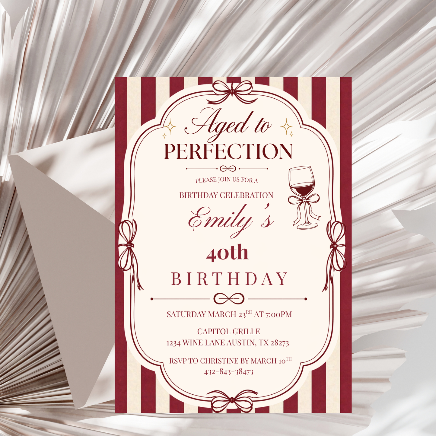 Aged To Perfection Birthday Invitation