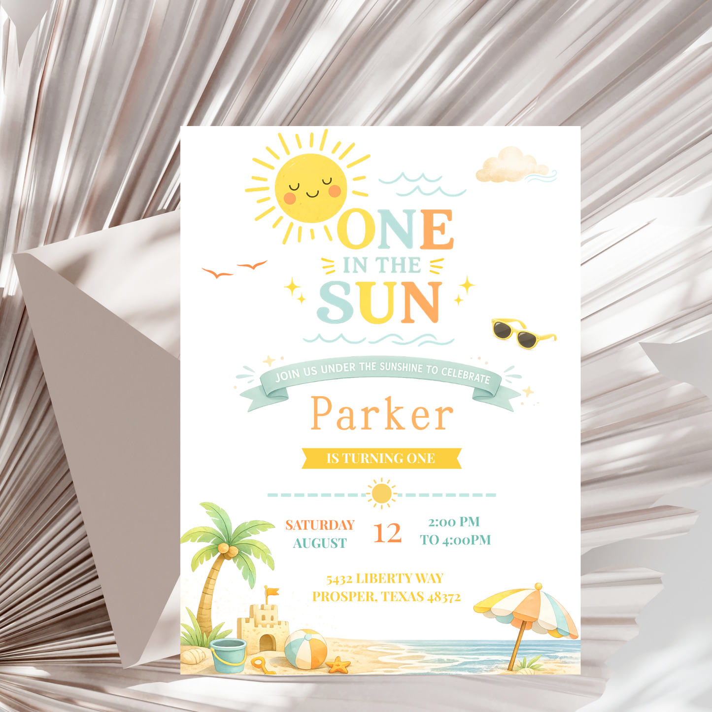 One in the Sun Birthday Invitation