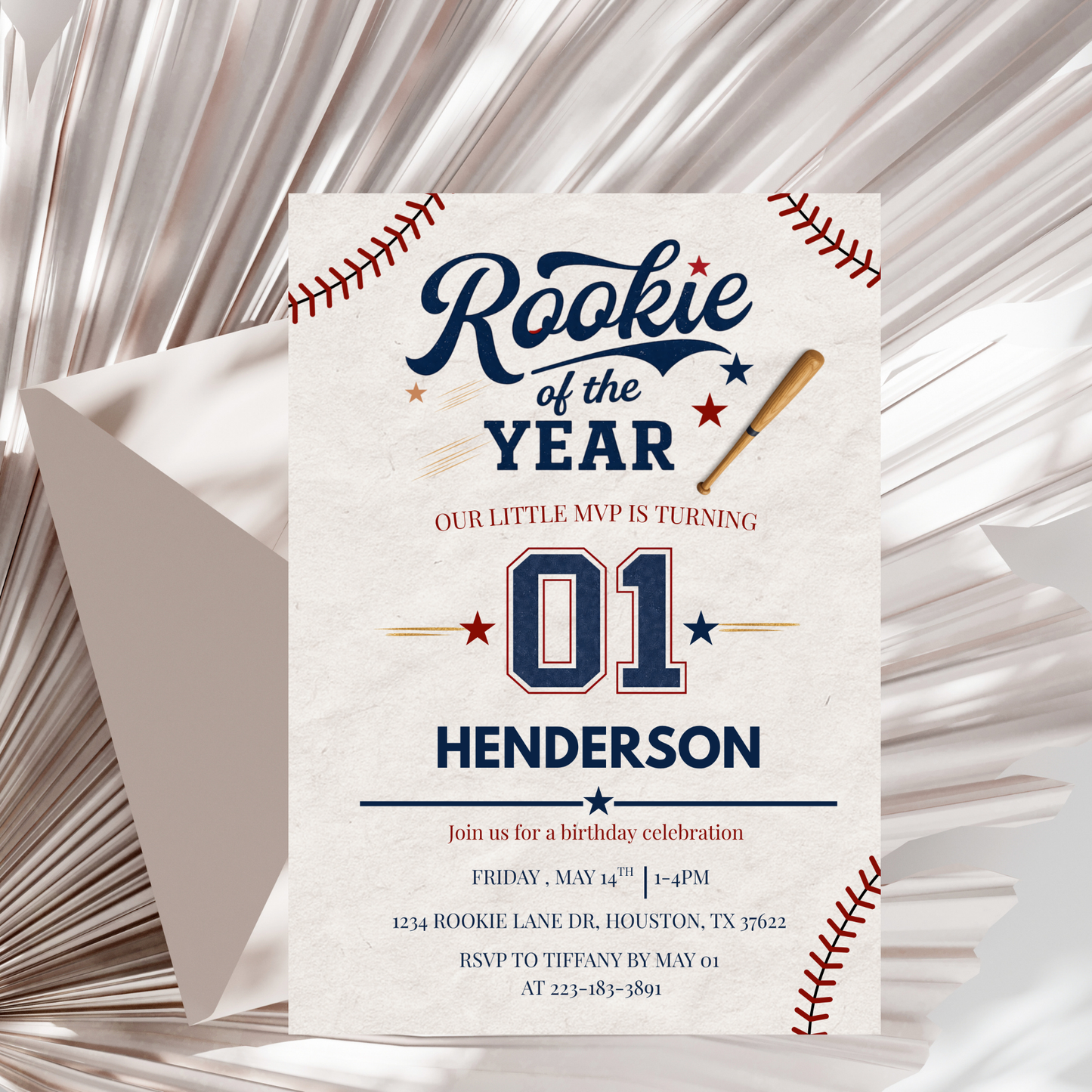 Rookie Year First Birthday Invitation