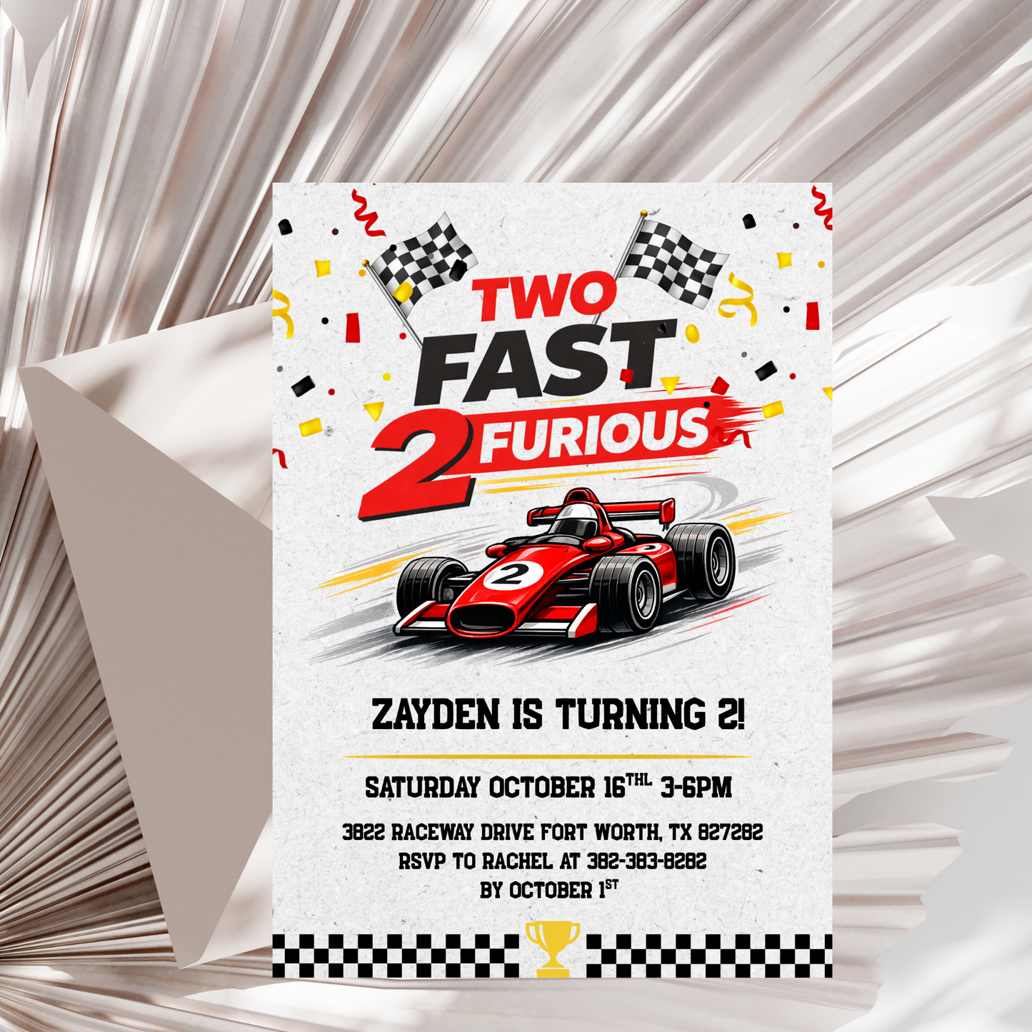 Two Fast Two Furious Birthday Invitation