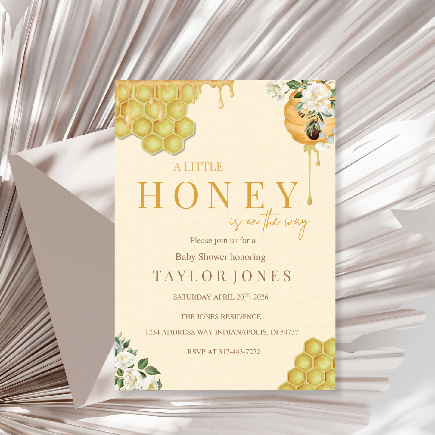 A Little Honey is on the Way Baby Shower Invitation