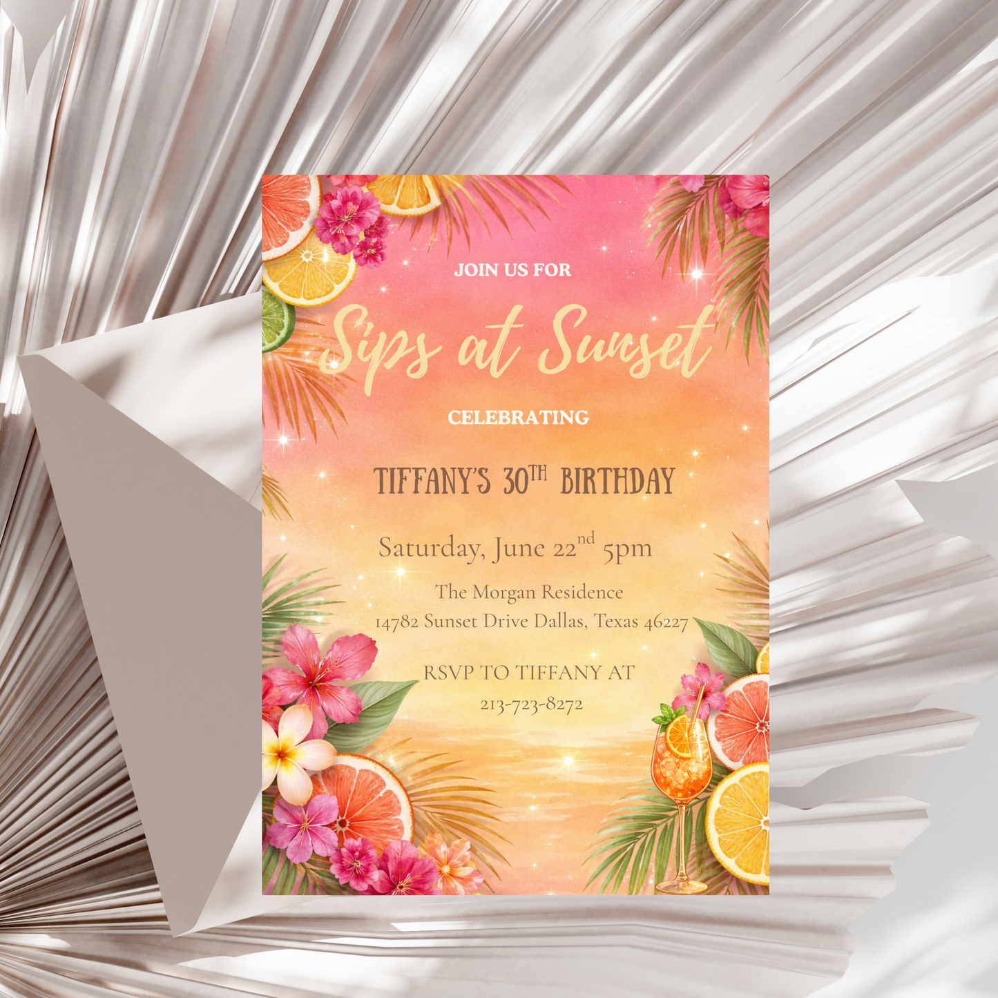 Sunset Soiree Birthday Invitation