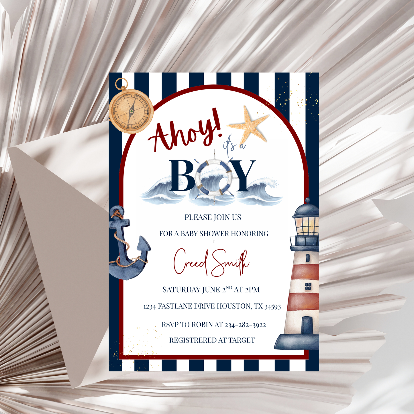 Ahoy It's a Boy Baby Shower Invitation