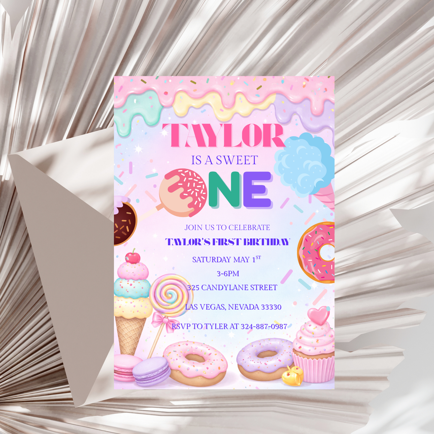 Sweet One First Birthday Invitation