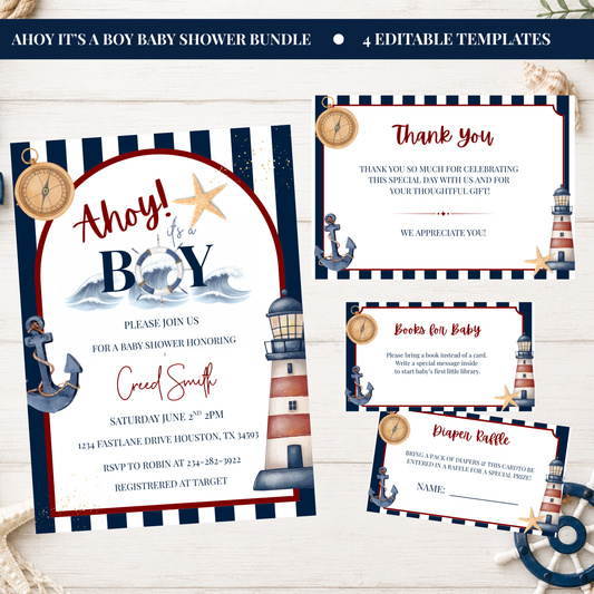 Ahoy It's A Boy Baby Shower Bundle