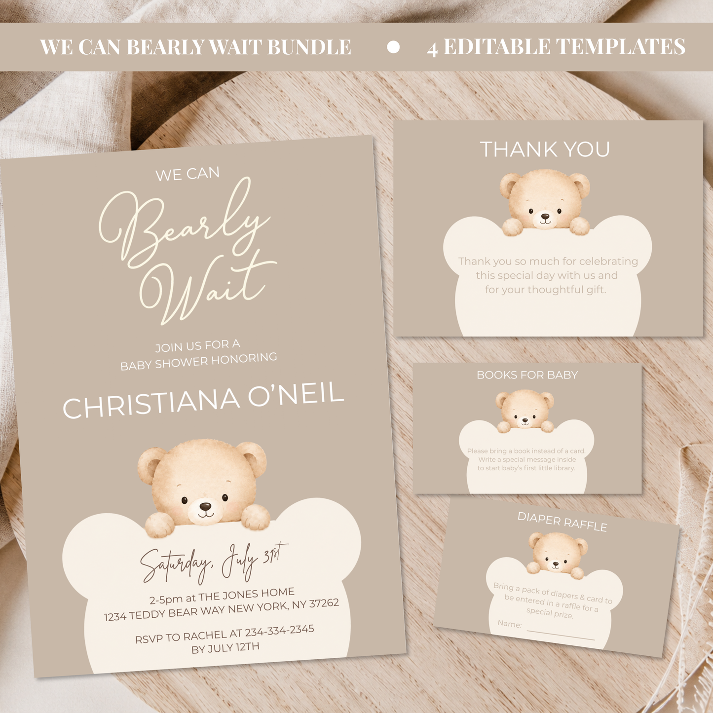 We Can Bearly Wait Baby Shower Bundle