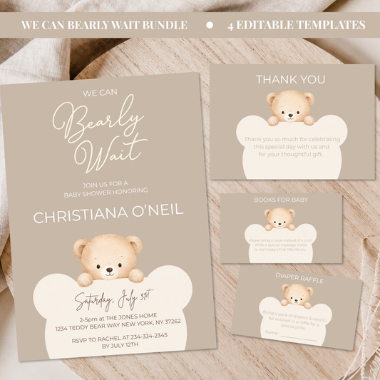 We Can Bearly Wait Baby Shower Bundle