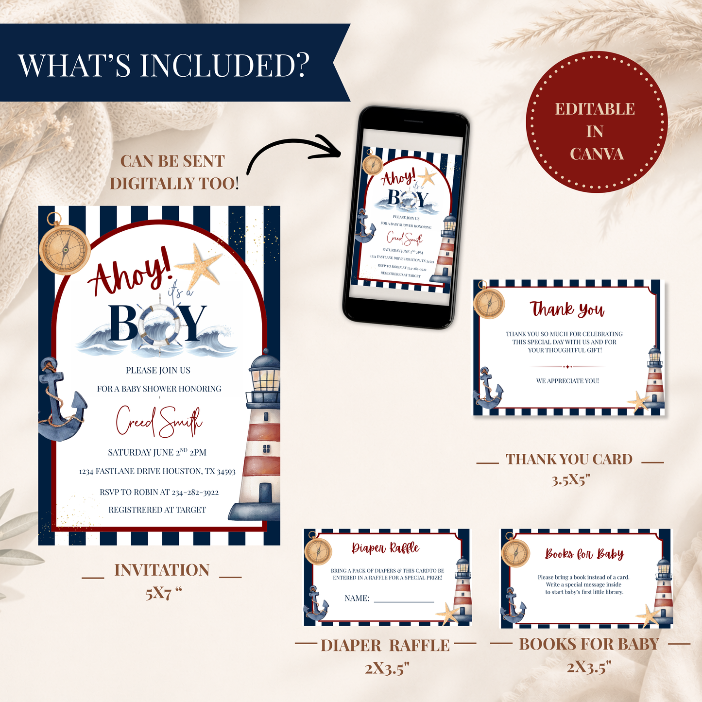Ahoy It's A Boy Baby Shower Bundle