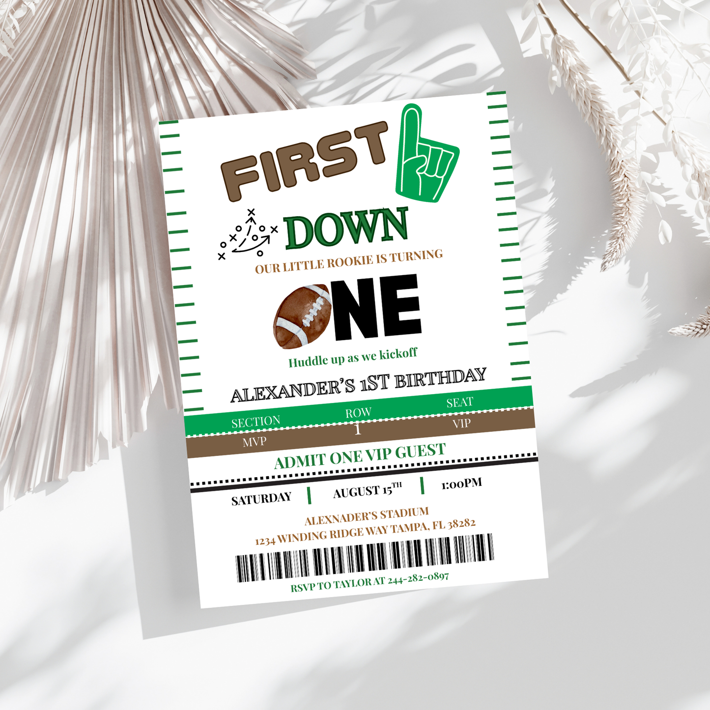 First Year Down Invitation