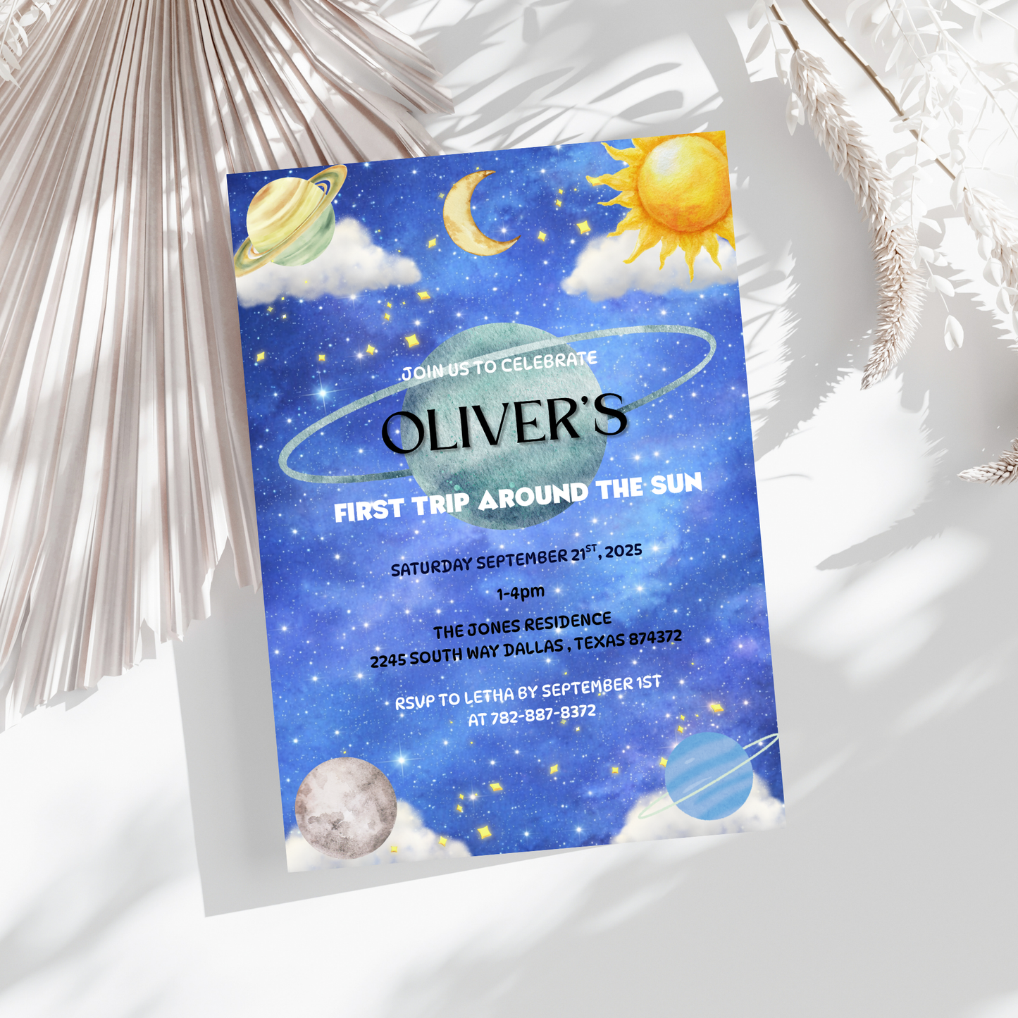 First Trip Around the Sun Invitation