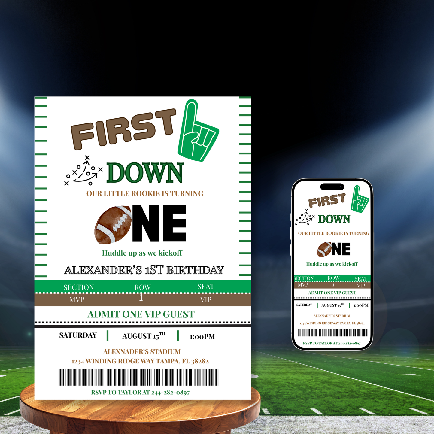First Year Down Invitation