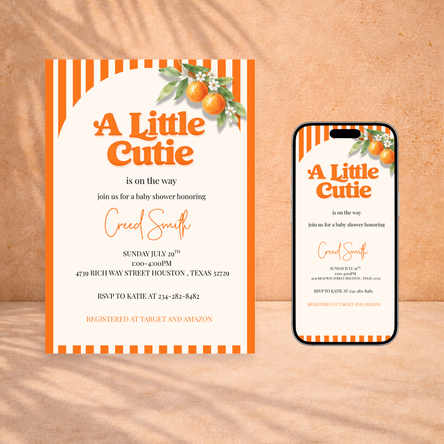 A Little Cutie Baby Shower Invitation