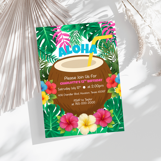 Tropical Birthday Invitation