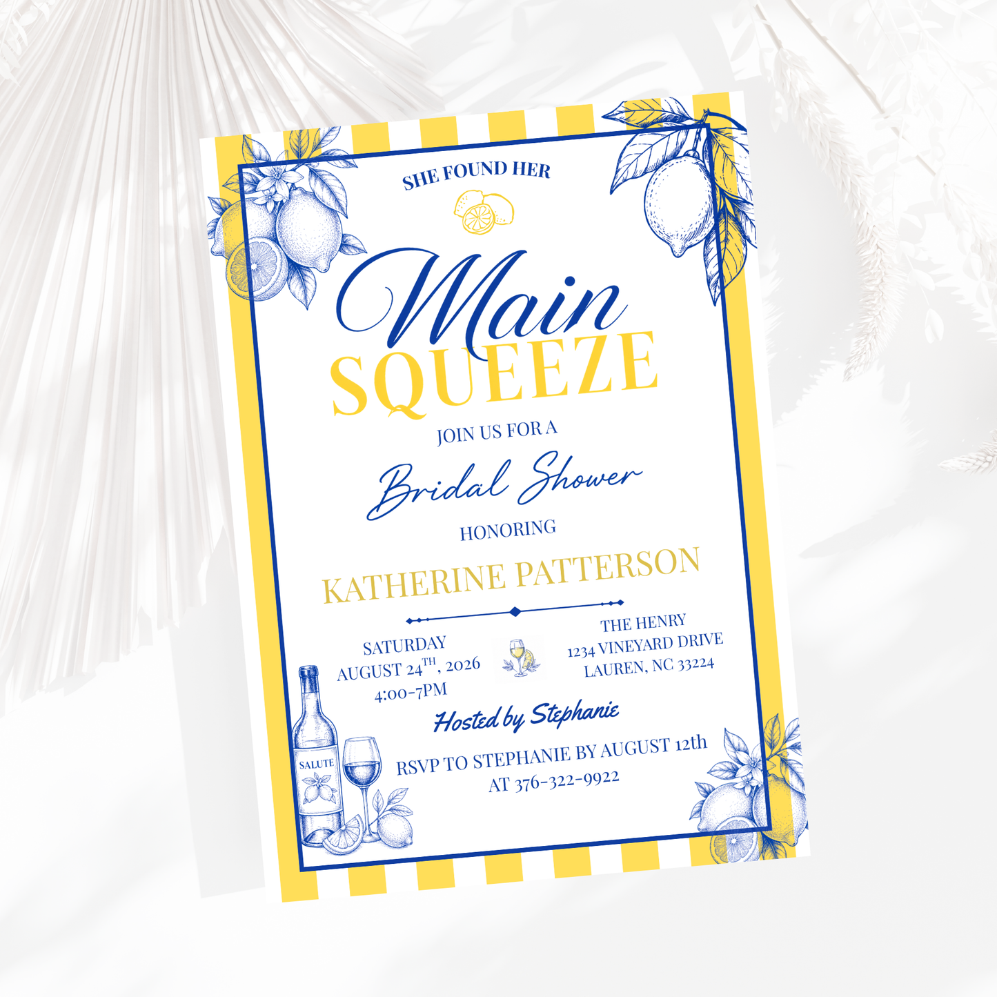 She Found Her Main Squeeze Bridal Shower Invitation