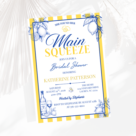 She Found Her Main Squeeze Bridal Shower Invitation