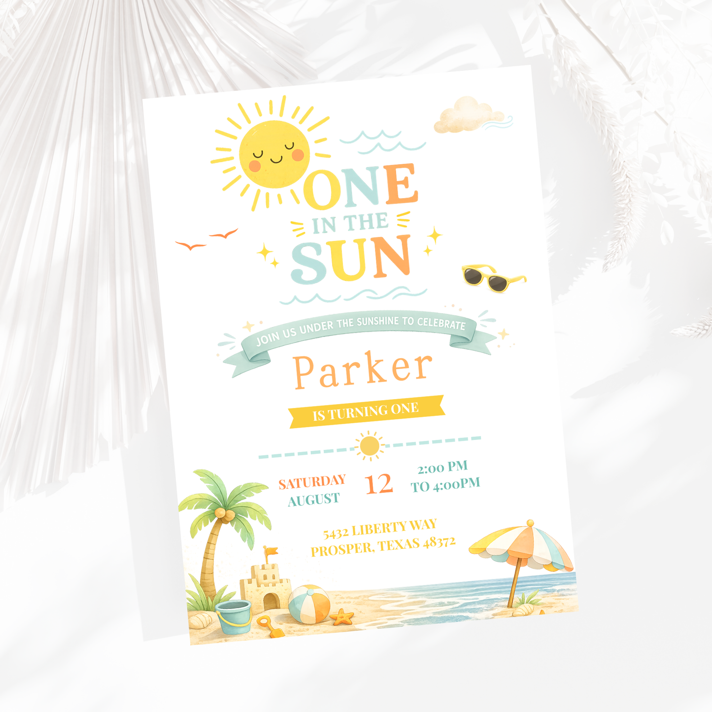 One in the Sun Birthday Invitation