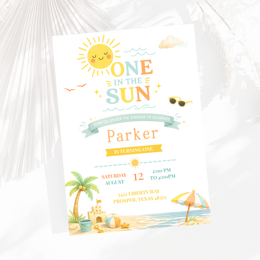 One in the Sun Birthday Invitation