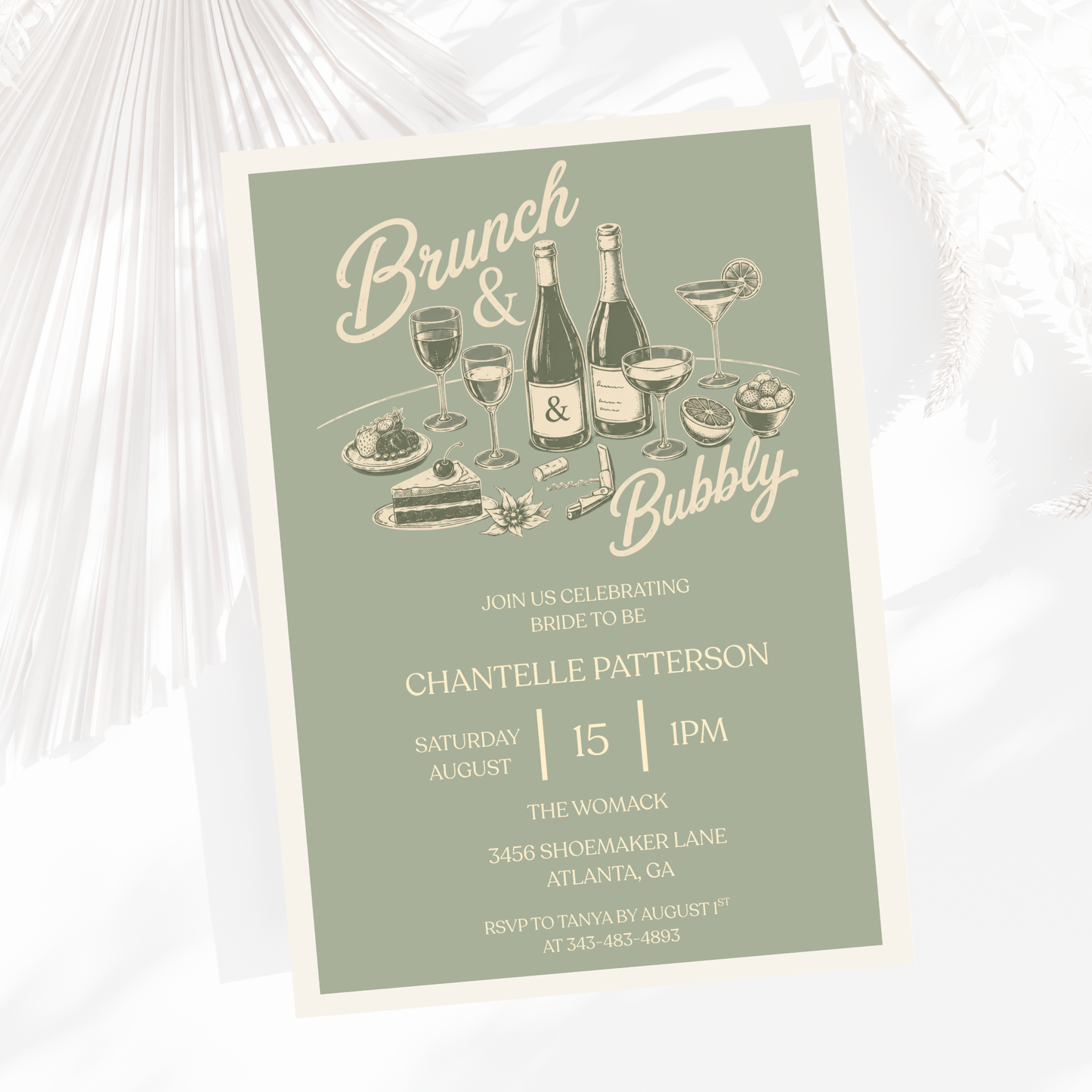 Brunch and Bubbly Bridal Shower Invitation