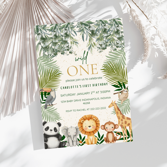 Wild One Birthday Invitation