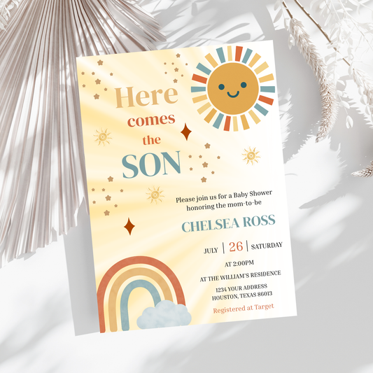 Here Comes the Son Baby Shower Invitation