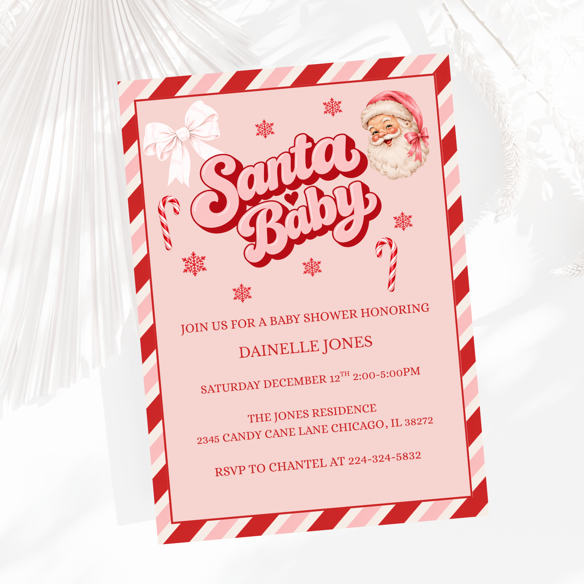 Santa Baby Baby Shower Invitation