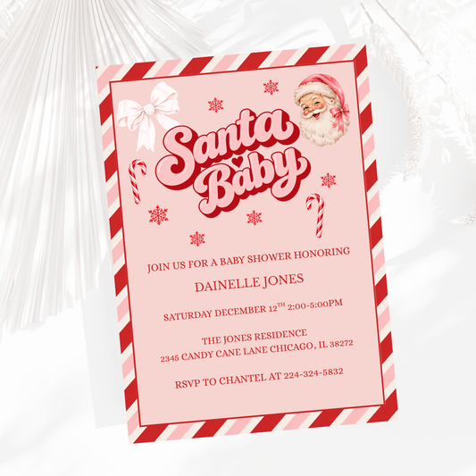 Santa Baby Baby Shower Invitation