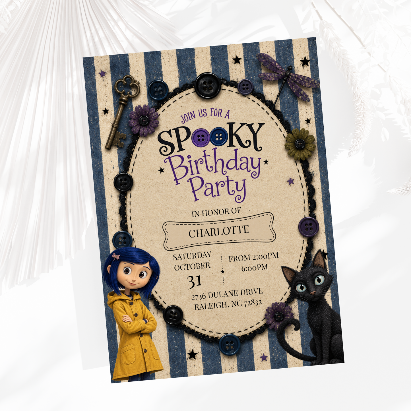 Coraline Birthday Invitation
