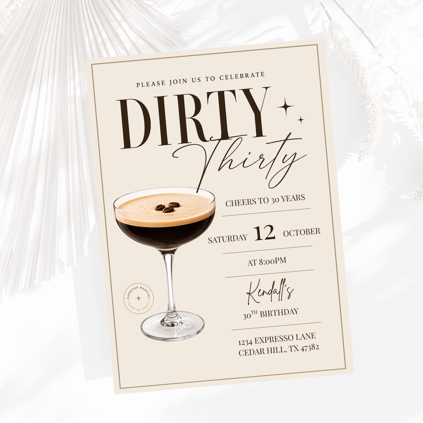 Dirty Thirty Birthday Invitation
