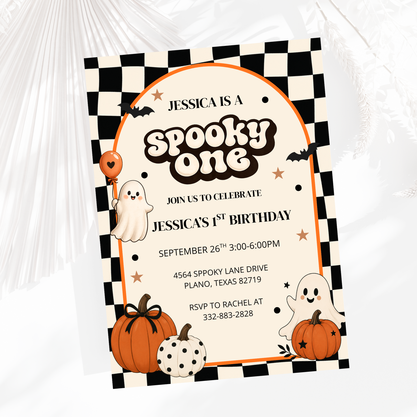 Spooky One Birthday Invitation