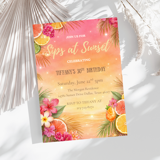 Sunset Soiree Birthday Invitation
