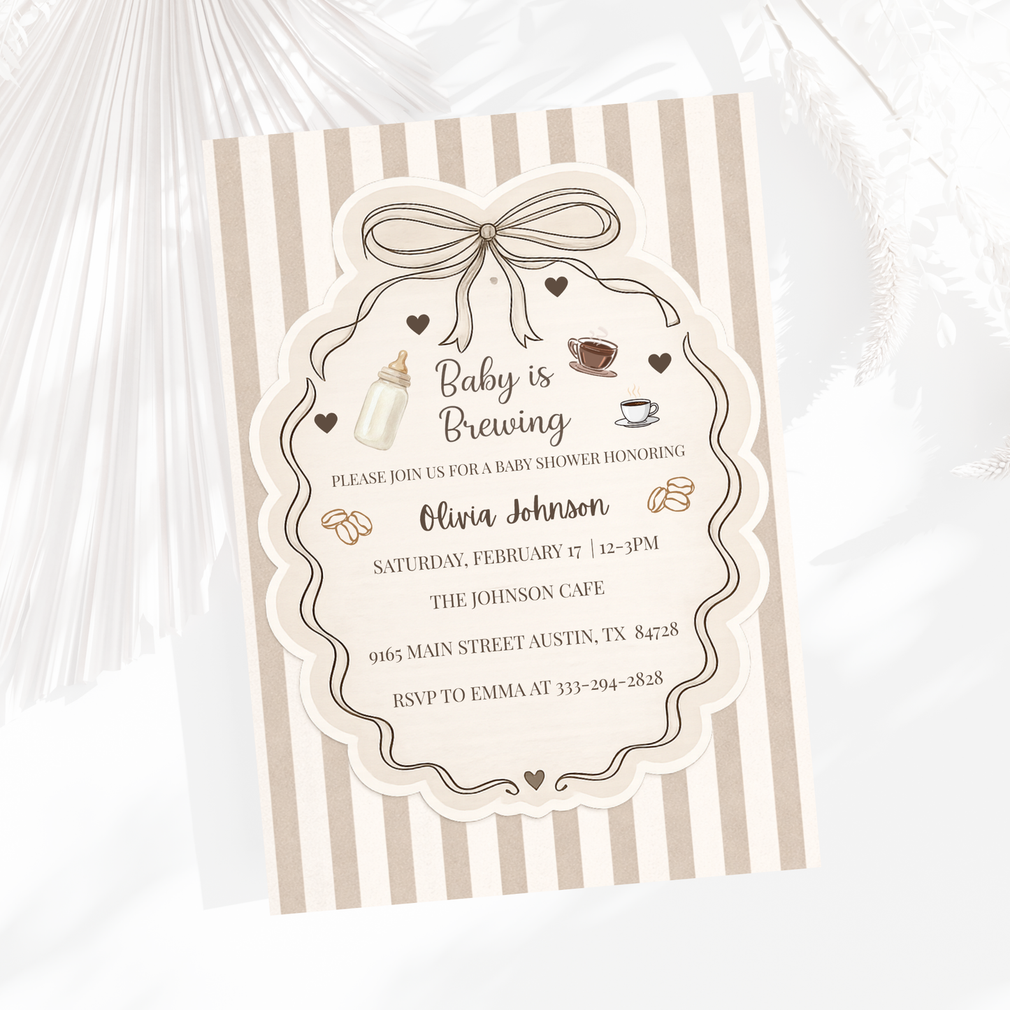 Baby Is Brewing Baby Shower Invitation