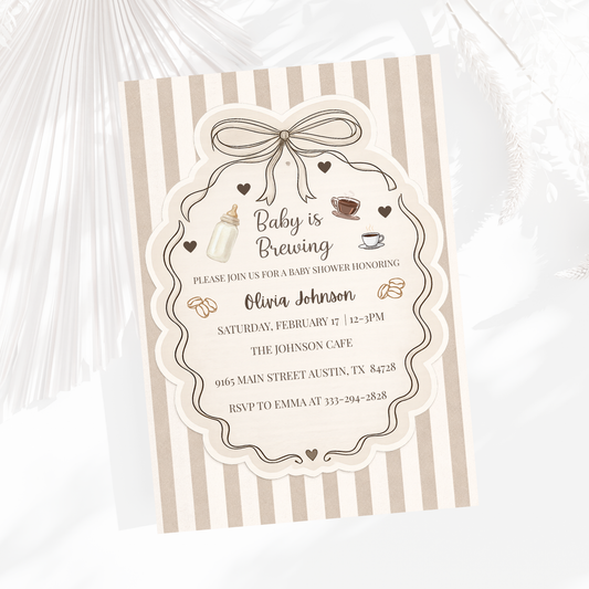 Baby Is Brewing Baby Shower Invitation