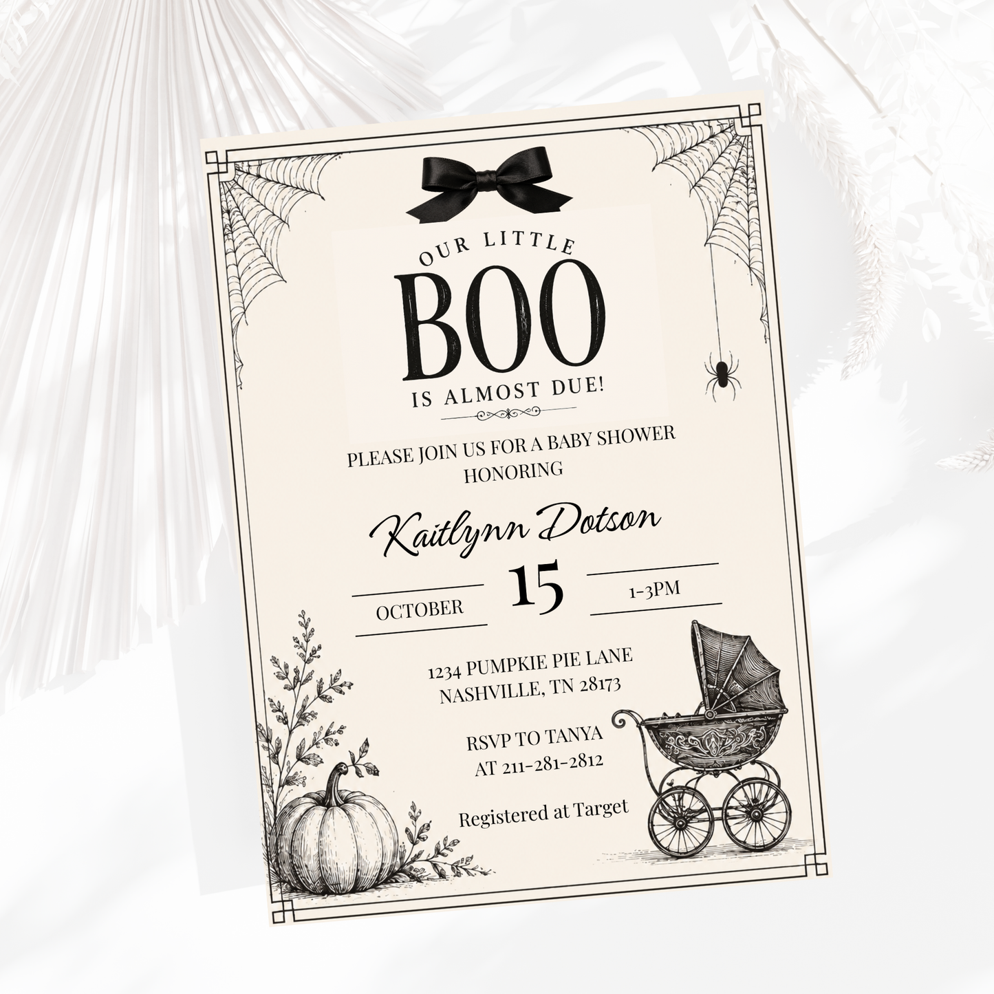 Our Little Boo is Almost Due Baby Shower Invitation