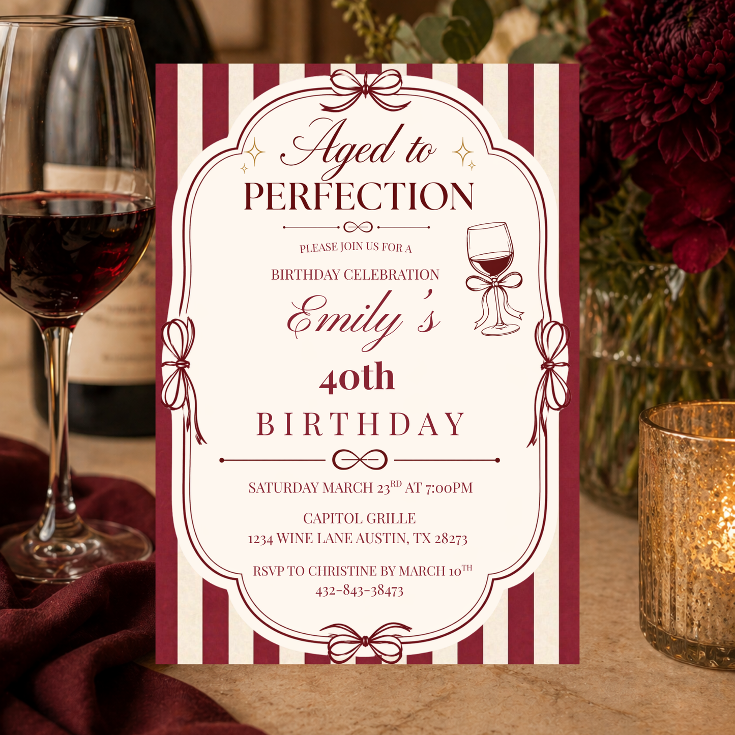 Aged To Perfection Birthday Invitation