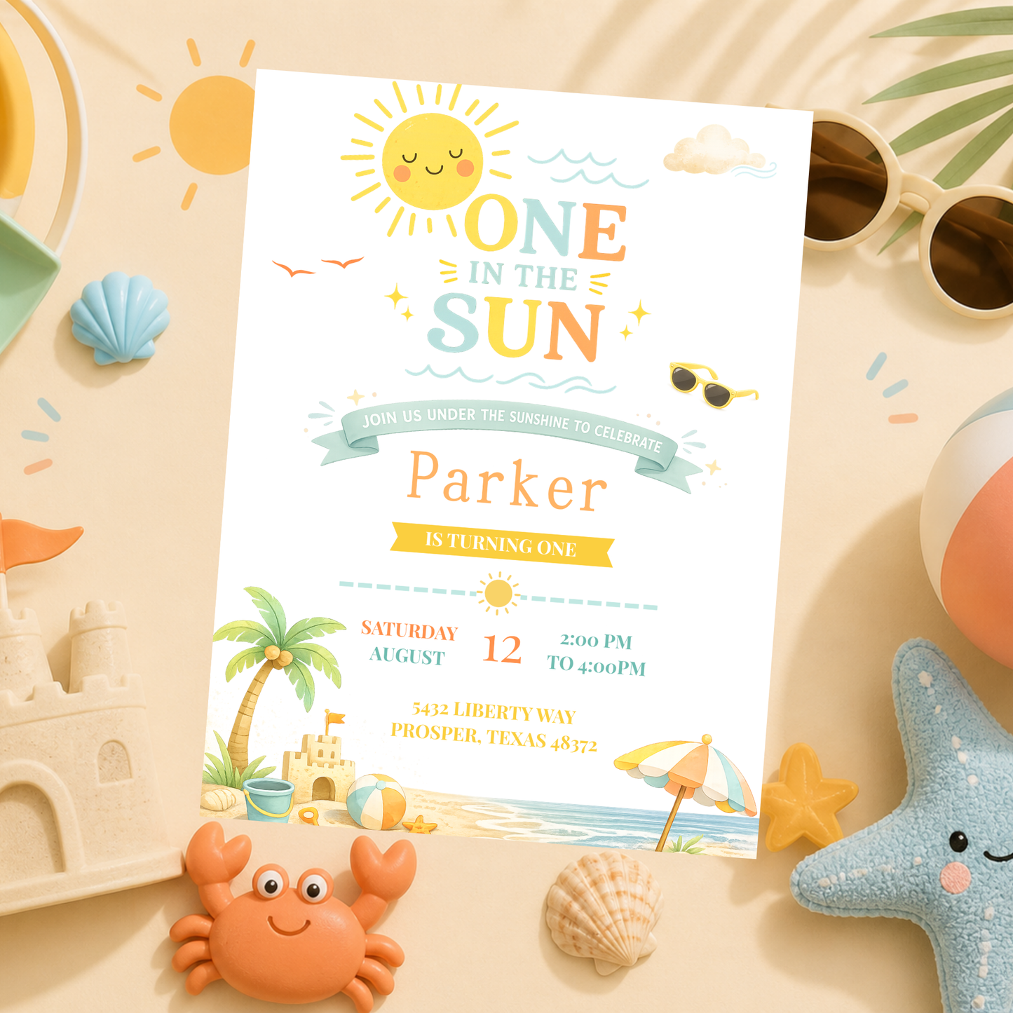 One in the Sun Birthday Invitation