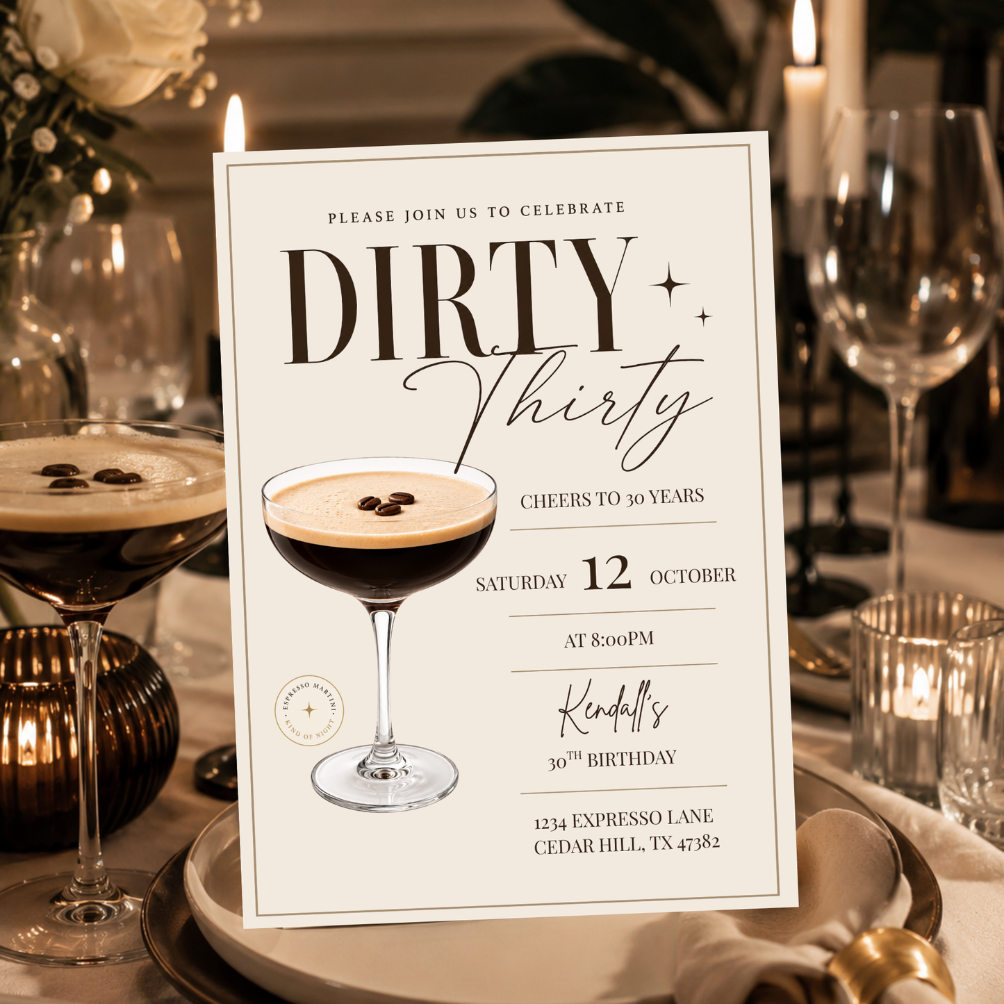 Dirty Thirty Birthday Invitation