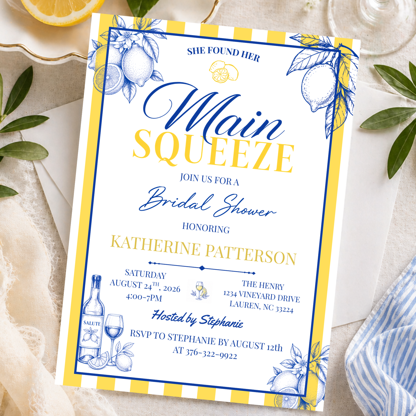 She Found Her Main Squeeze Bridal Shower Invitation