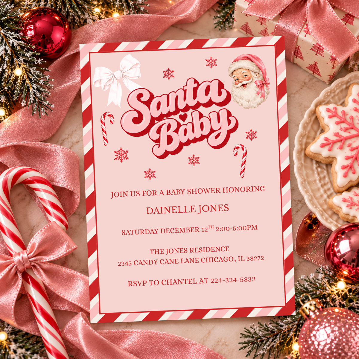 Santa Baby Baby Shower Invitation