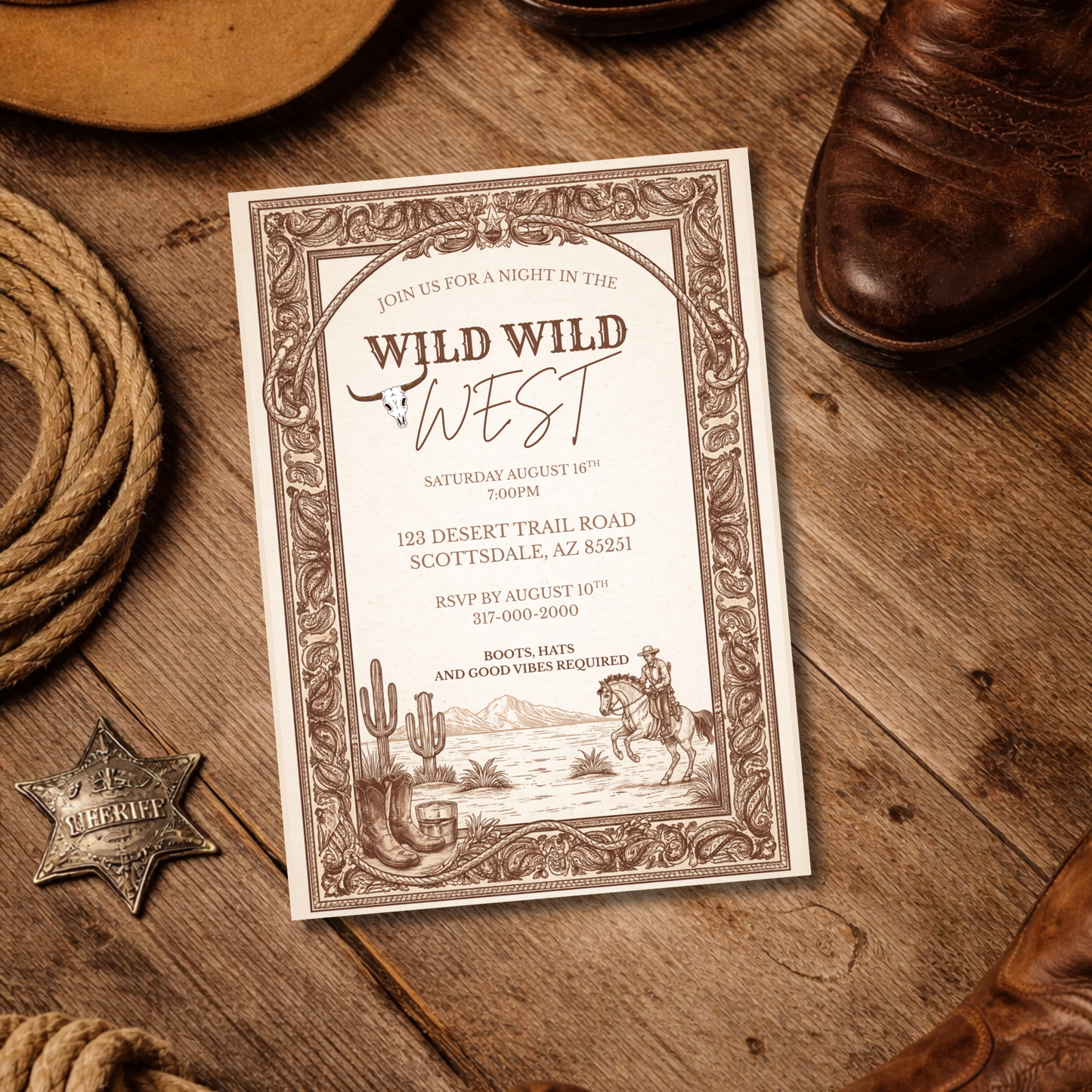 Wild West Birthday Invitation