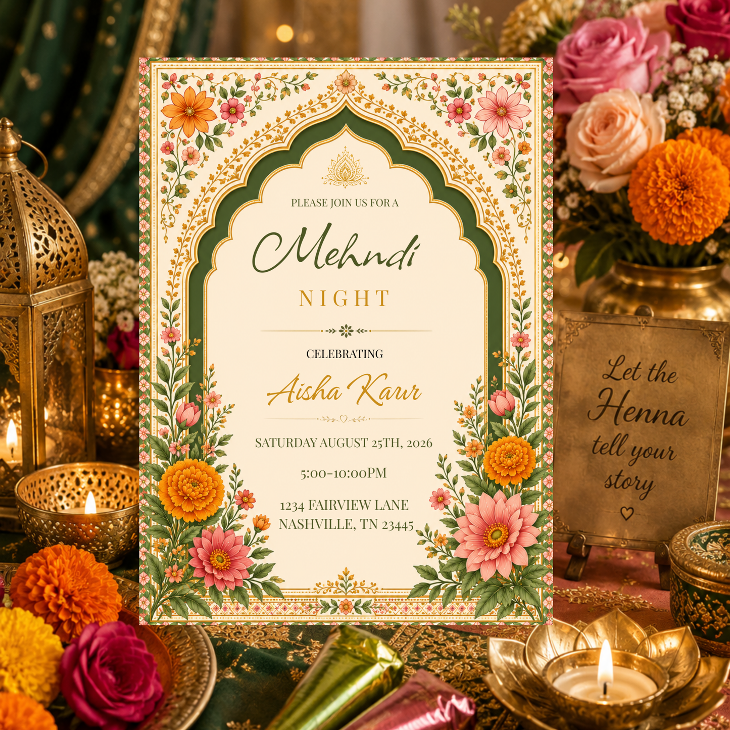 Mehndi Night Invitation