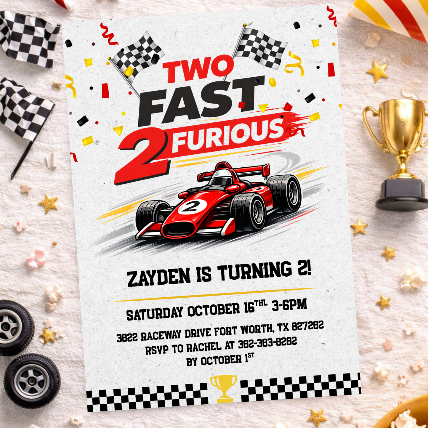 Two Fast Two Furious Birthday Invitation