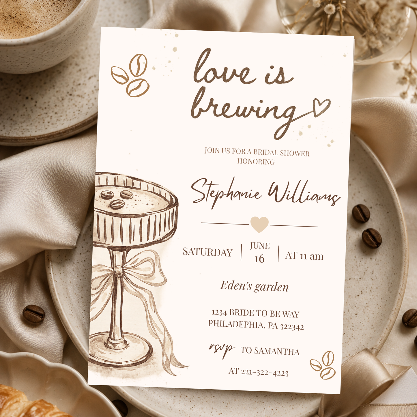 Love is Brewing Bridal Shower Invitation