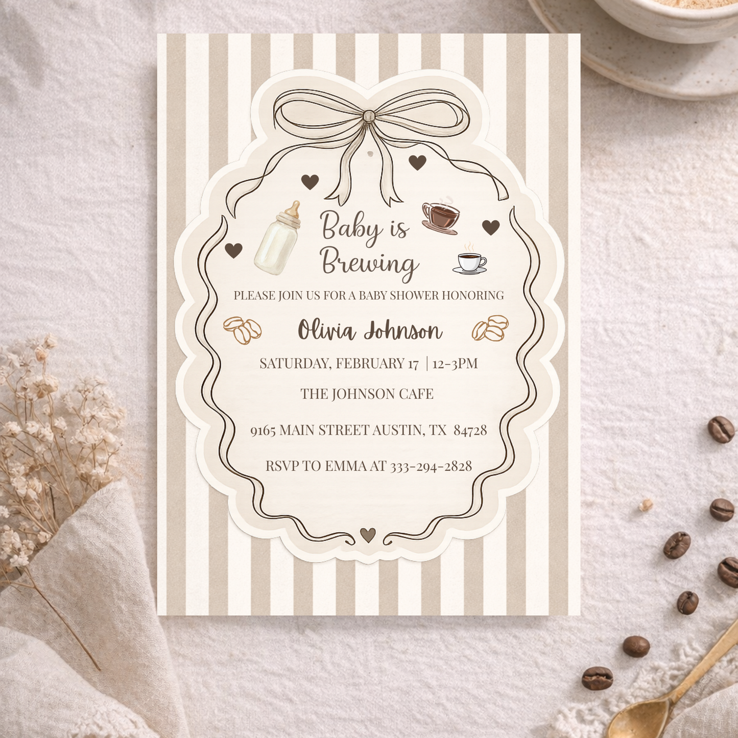 Baby Is Brewing Baby Shower Invitation