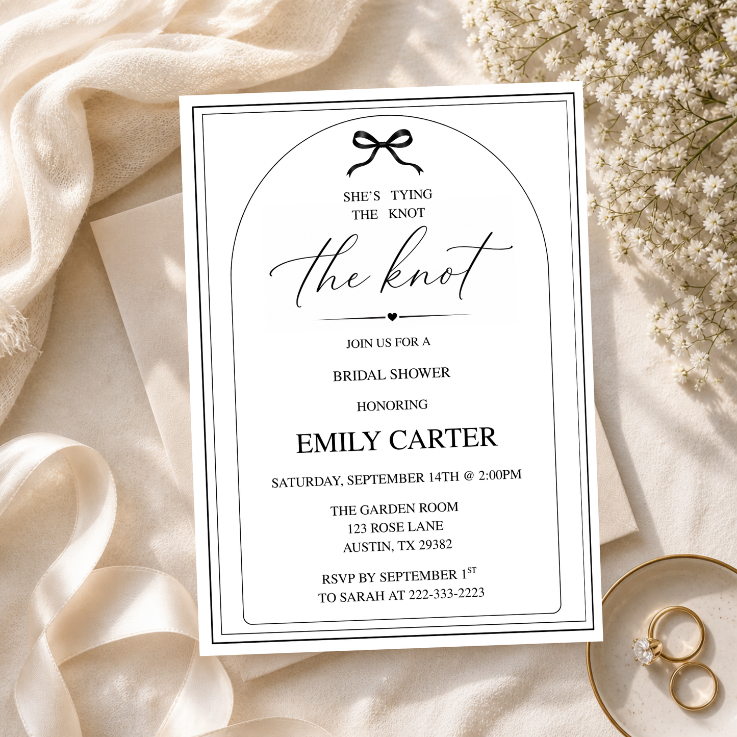 She's Tying The Knot Bridal Shower Invitation