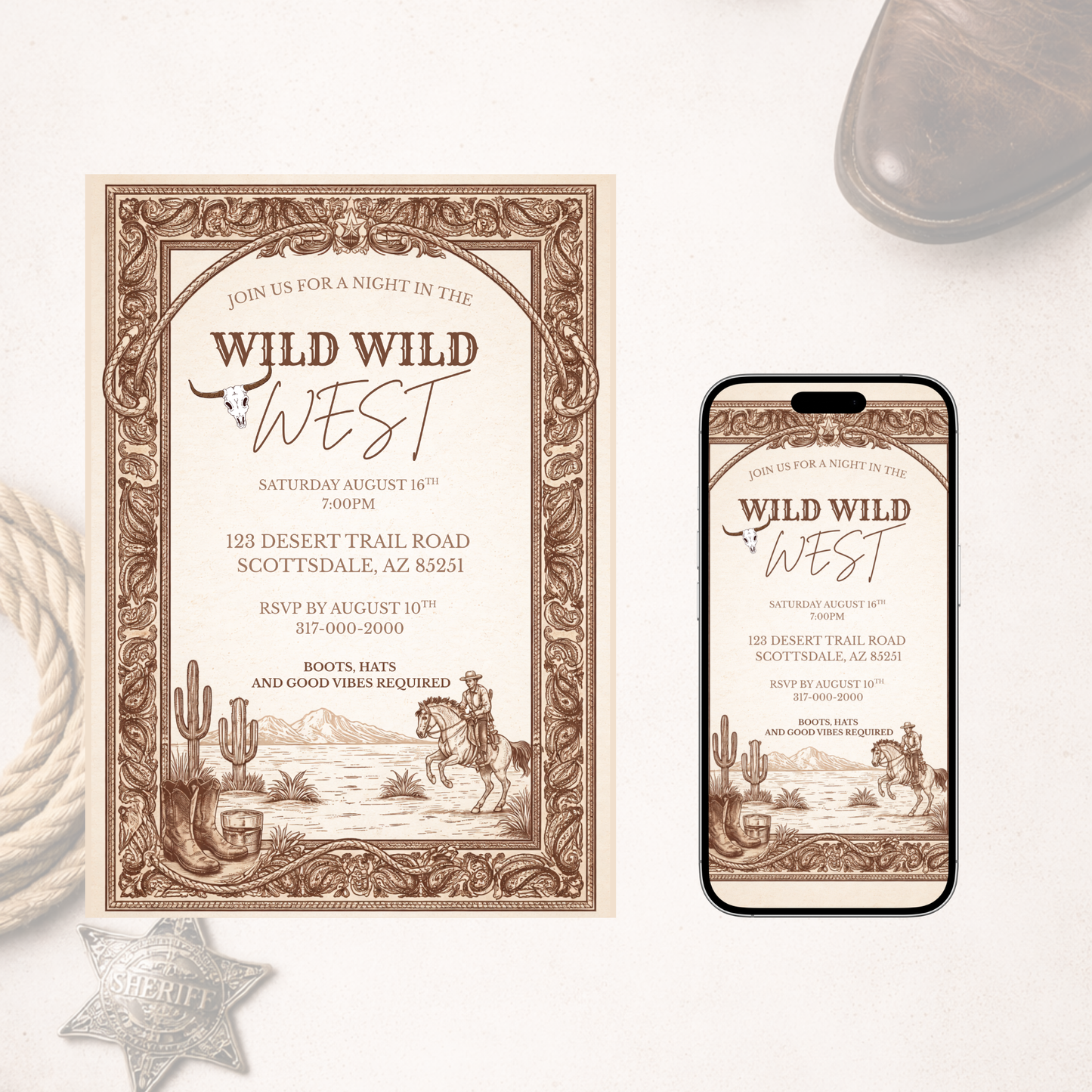 Wild West Birthday Invitation