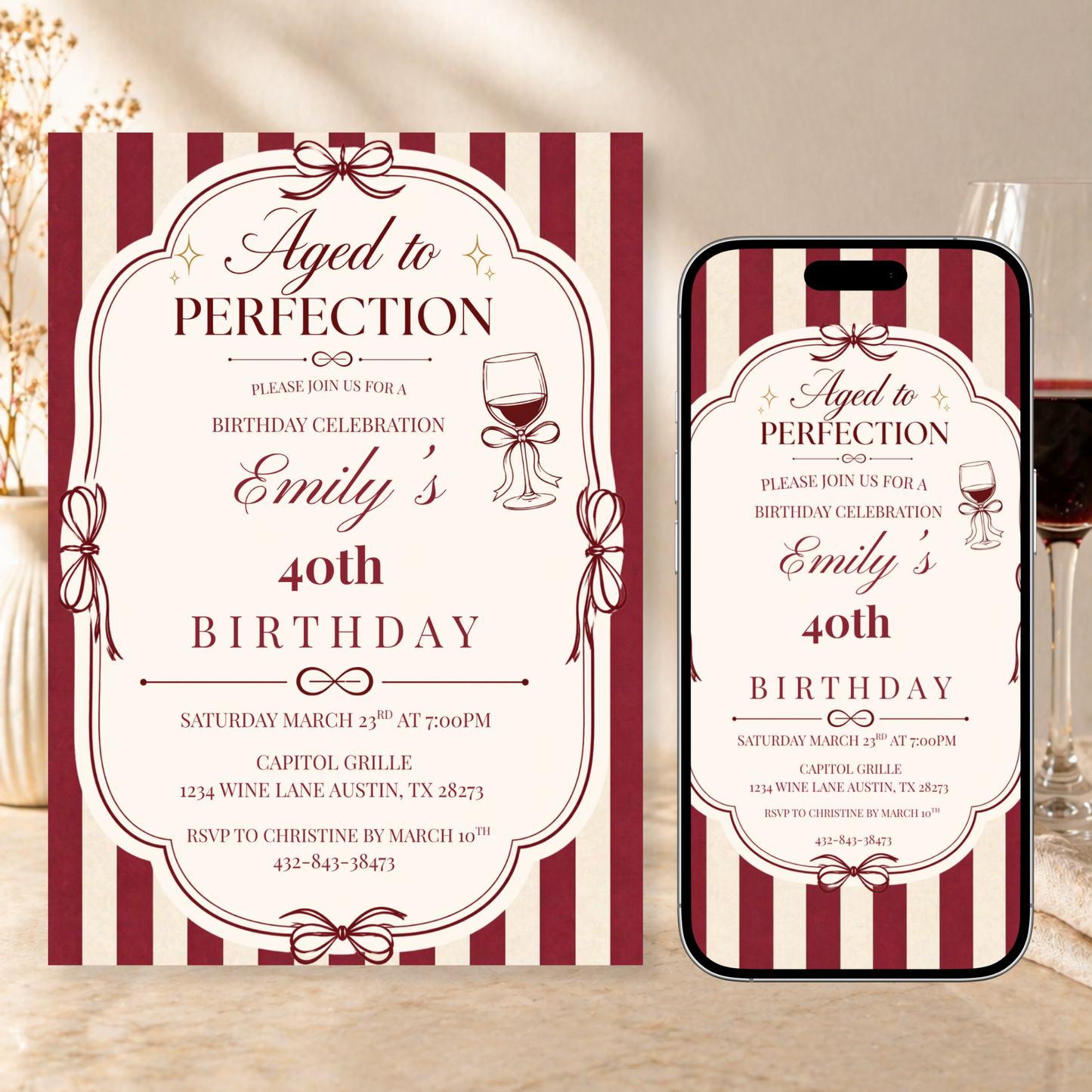 Aged To Perfection Birthday Invitation