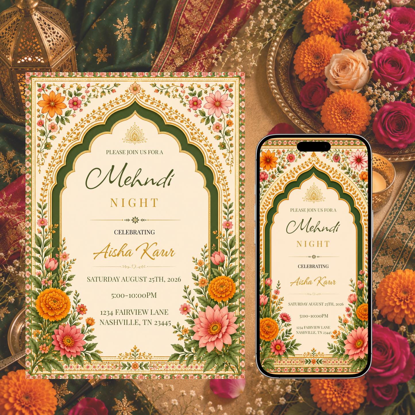 Mehndi Night Invitation