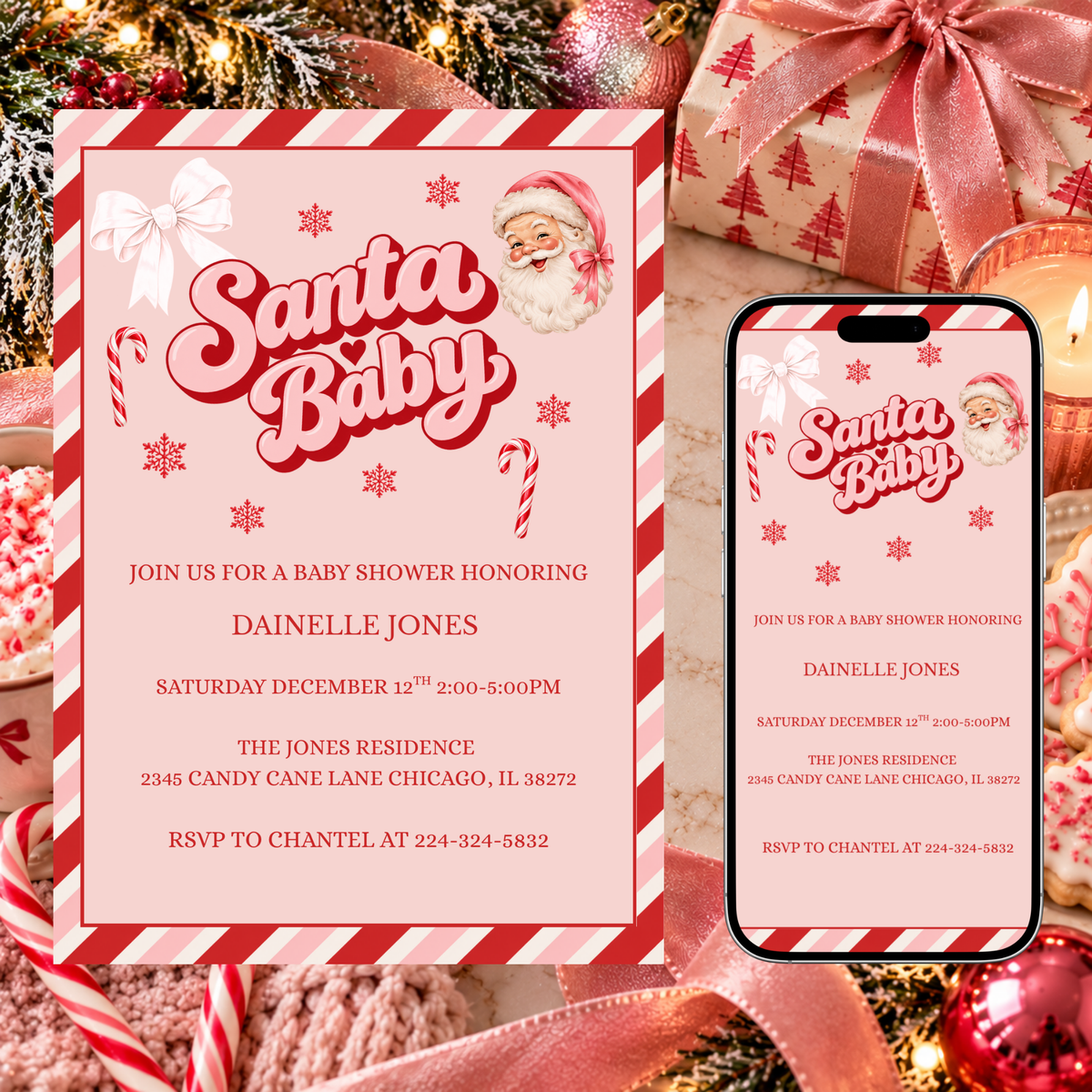 Santa Baby Baby Shower Invitation