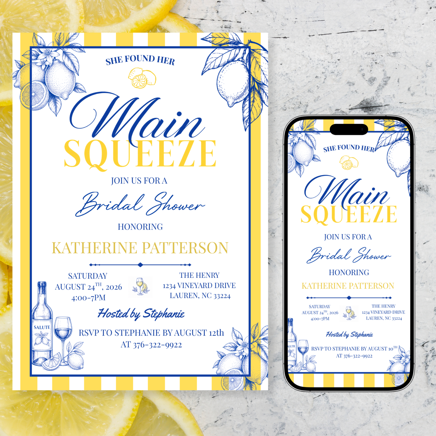 She Found Her Main Squeeze Bridal Shower Invitation